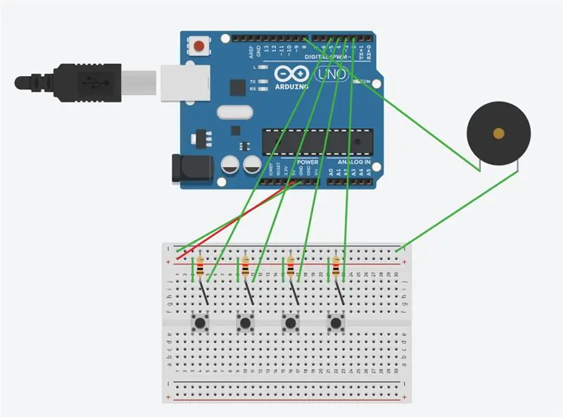 Kuunganisha vifungo na Buzzer