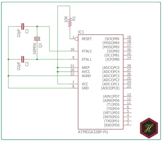 Proveďte základní nastavení Breadboard pro ATmega328P