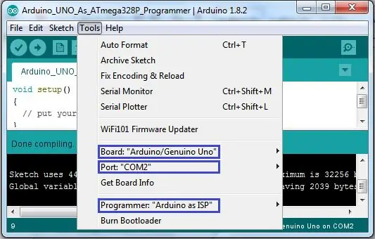 Загрузите свой код в ATmega328P