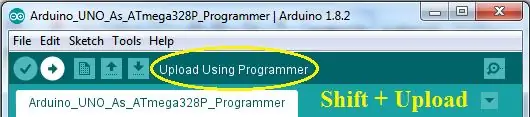 Sube tu código a ATmega328P