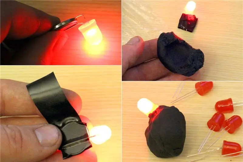 Zalijepite LED diode i nanesite playdough