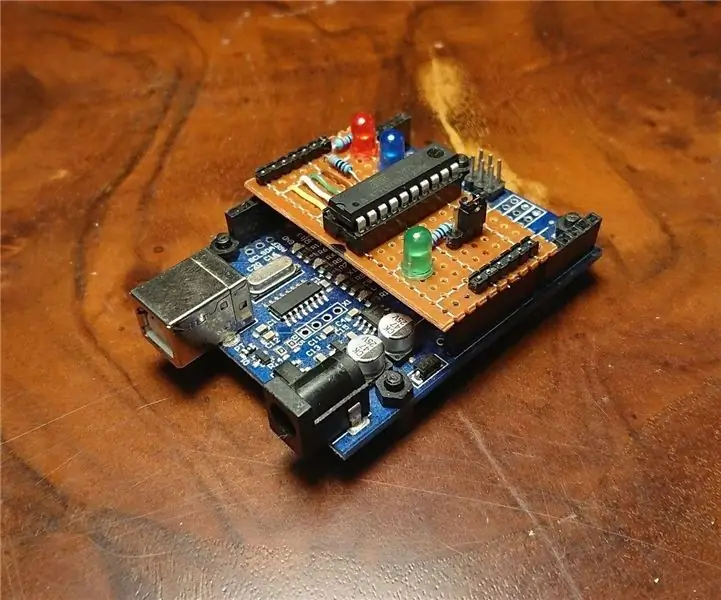 ATtiny პროგრამისტი Arduino Uno– სთვის: 3 ნაბიჯი