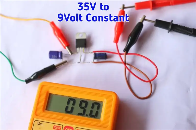 I-convert ang 35V DC sa 9V DC Gamit ang 7809 Voltage Regulator