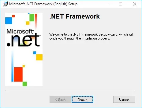 Installer. NET Framework 1.0 sur Windows 64 bits