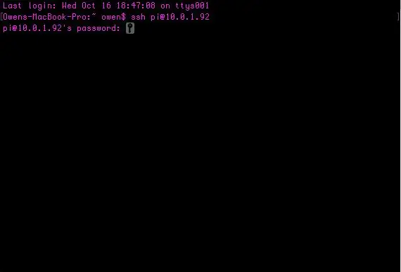 Raspberry Pi -yə SSH