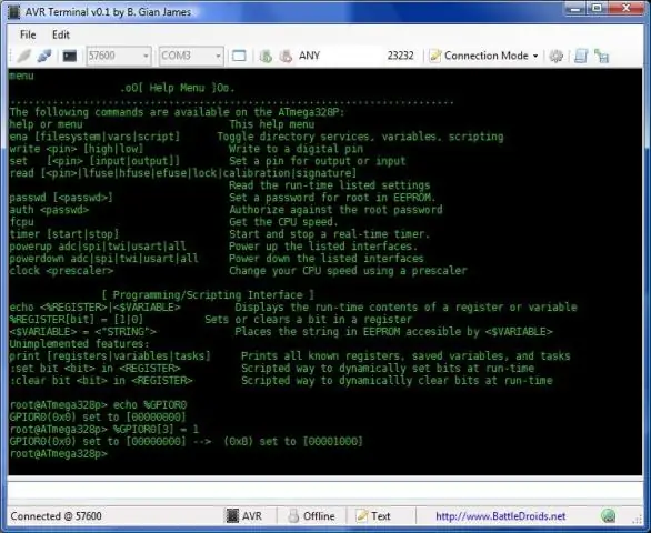 AVRSH: Command Interpreter Shell สำหรับ Arduino/AVR.: 6 ขั้นตอน (พร้อมรูปภาพ)