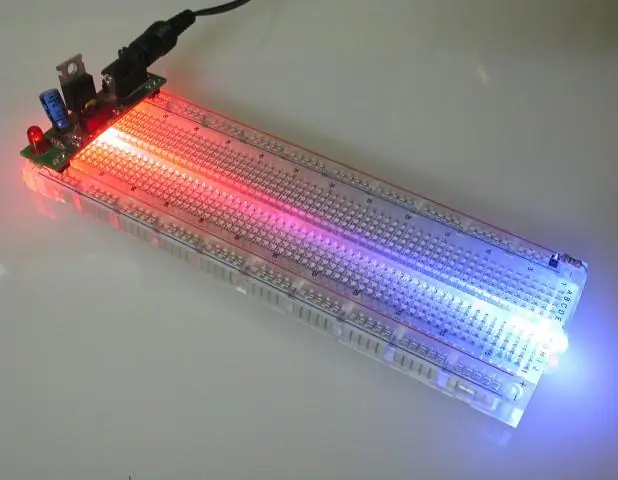 Breadboard'уңузду өчүрүү (LED энергия көрсөткүчүн Solarbotics Transparent Breadboardго кантип кошсо болот): 7 кадам